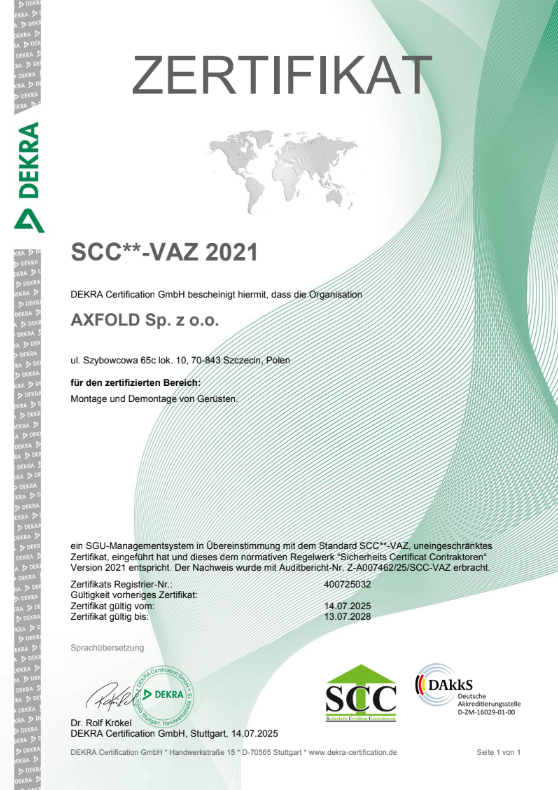 SCC**-VAZ 2021 Certificate